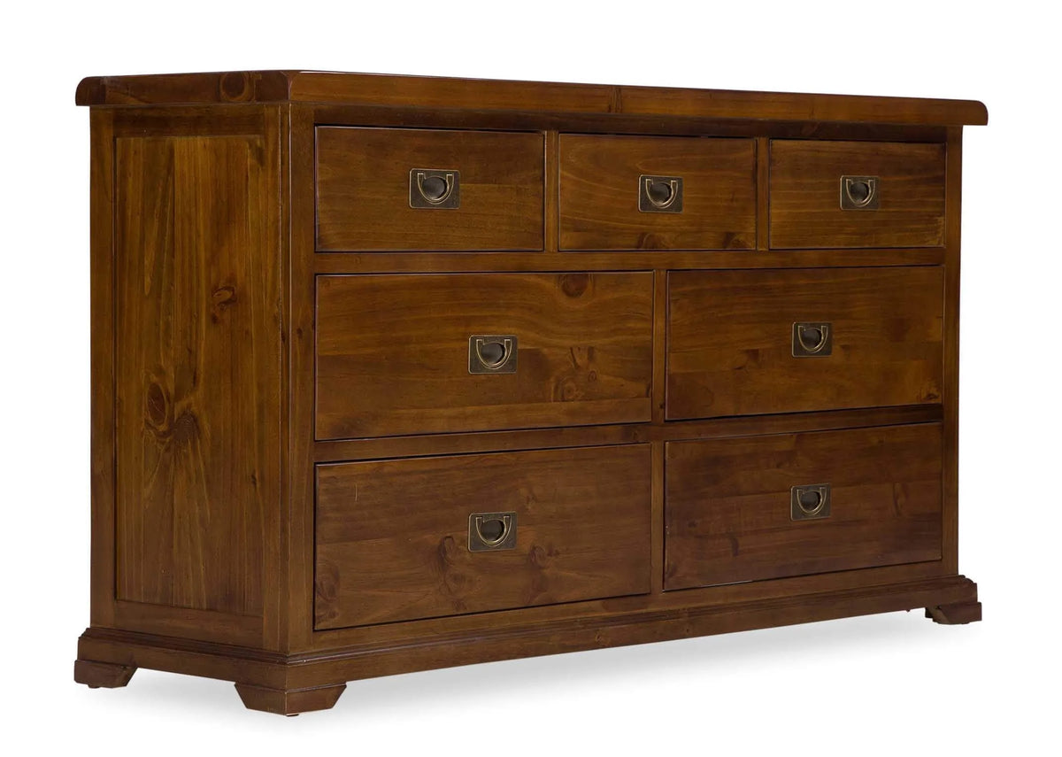 7 Drawer Brown Pine Dresser - Aisling