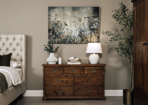 7 Drawer Brown Pine Dresser - Aisling