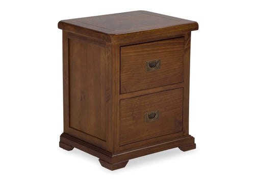 2 Drawer Brown Pine Bedside Locker - Aisling