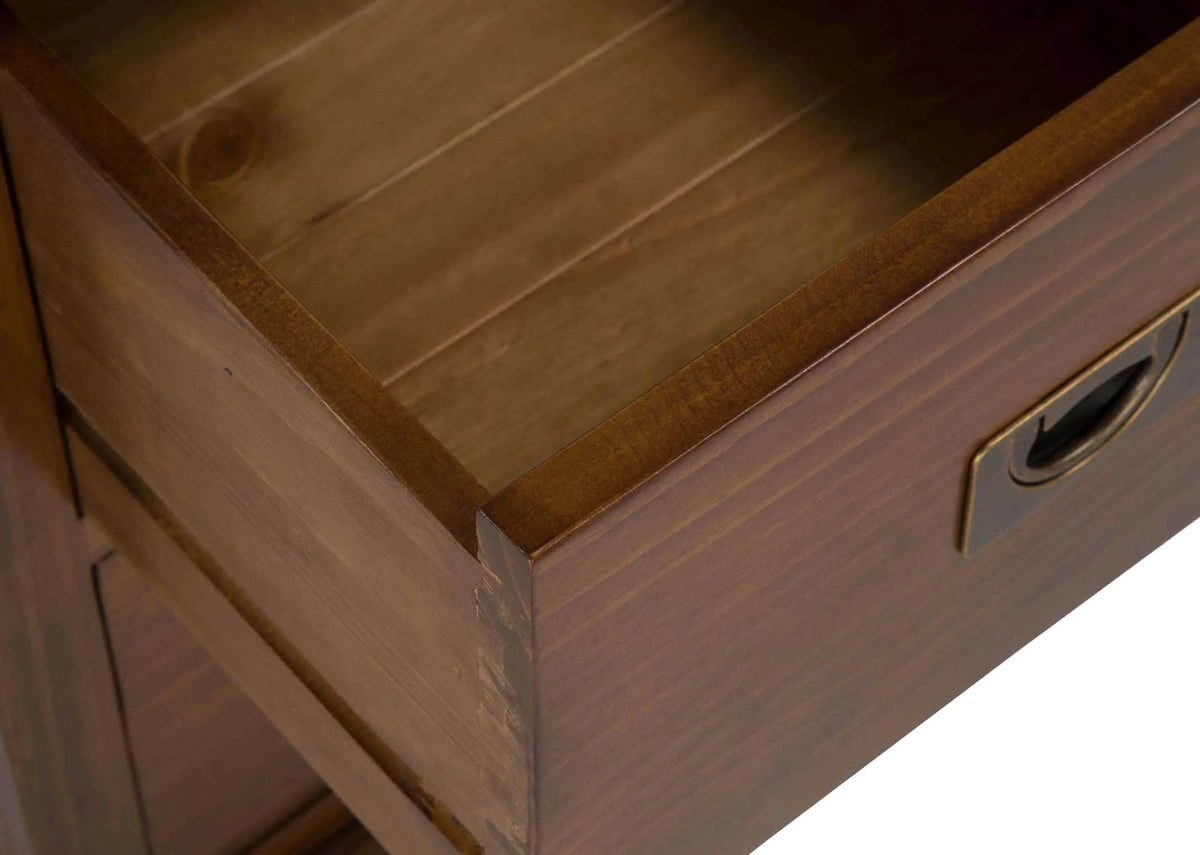 2 Drawer Brown Pine Bedside Locker - Aisling