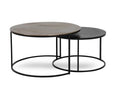 Nest of 2 Black & Brass Coffee Tables - Kersen