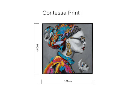 100cm X 100cm Framed Canvas - Contessa I