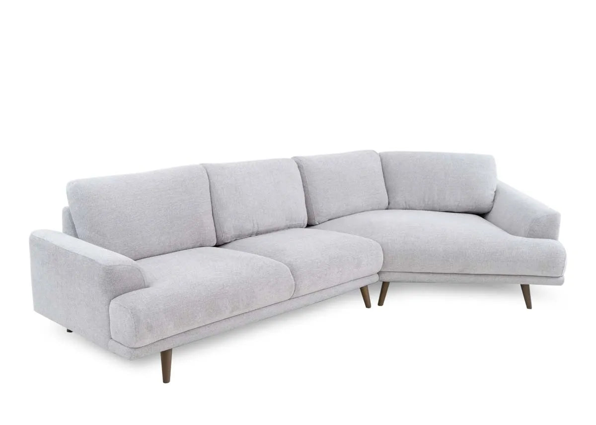 2.5 Seater/1.5 Stone Grey Fabric Corner Sofa - Legend