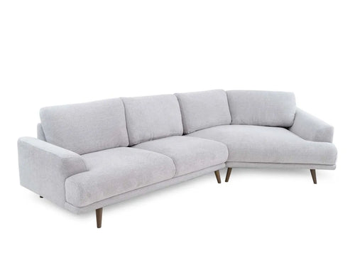 2.5 Seater/1.5 Stone Grey Fabric Corner Sofa - Legend