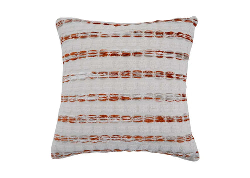 45cm Cream & Orange Cushion - Rustic Reed