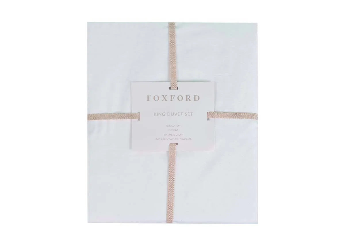 Double (4ft6) White Duvet Set - Evelyn by Foxford