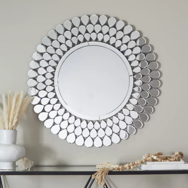 Glacier Round Glass Mirror – Size:75CM (29.5″)