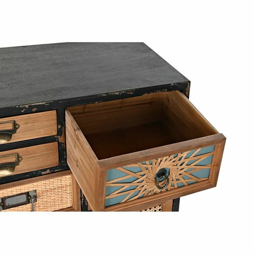 Chest of drawers DKD Home Decor Black Natural Fir MDF Wood Vintage 87