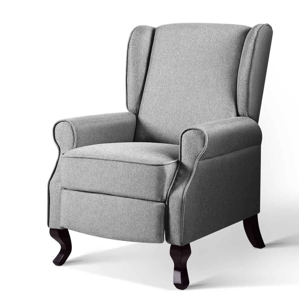 NNEDSZ Recliner Chair Luxury Lounge Armchair Single Sofa Couch Fabric Grey