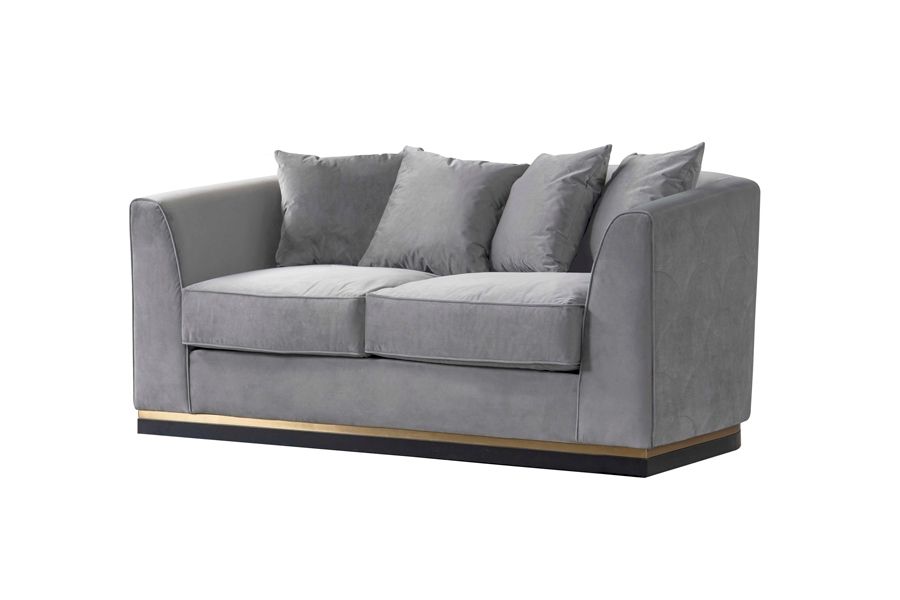 Pino Two Seat Sofa – Limestone – Silver Base