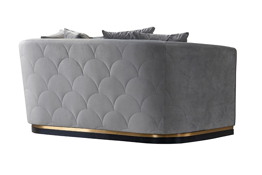 Pino Two Seat Sofa – Limestone – Silver Base