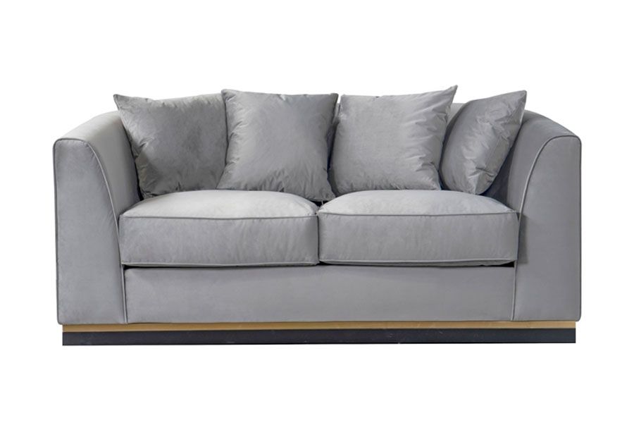 Pino Two Seat Sofa – Limestone – Silver Base